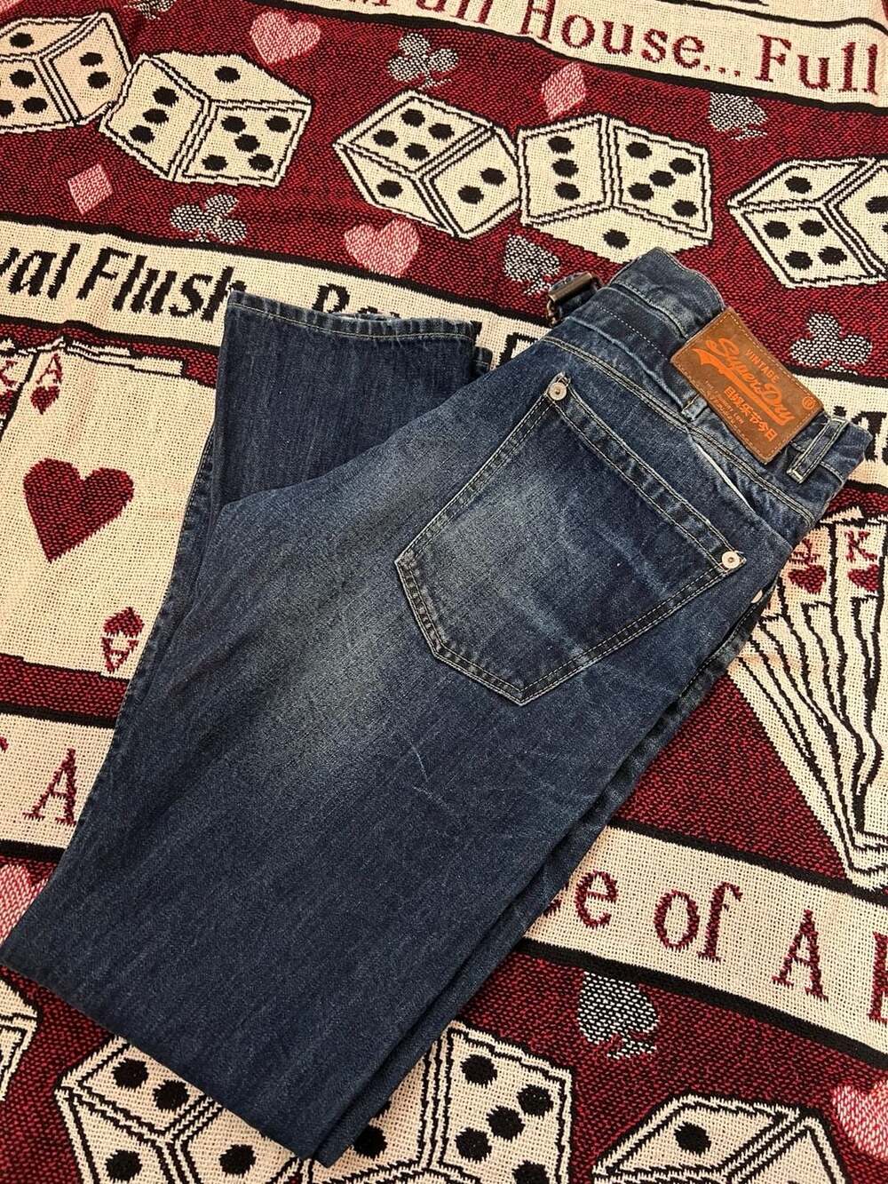 Superdry Vintage Denim Jeans 34x32 Button Fly Cinch Back
